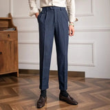 Sebastian | Men Wool Pleated Trousers with Coin Pocket