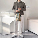Gideon | Men's Polo Sweater with Pleated Texture
