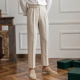 Brandon | Men Tailored Trousers with Pleat TwoButtonWaistband