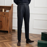 Ryan | Men's Wool Pleated Straight Trousers