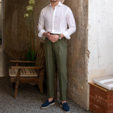 Maximillian | Men's Linen Shirt with Spread Collar