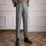 Sebastian | Men Wool Pleated Trousers with Coin Pocket