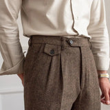 Sebastian | Men Wool Pleated Trousers with Coin Pocket