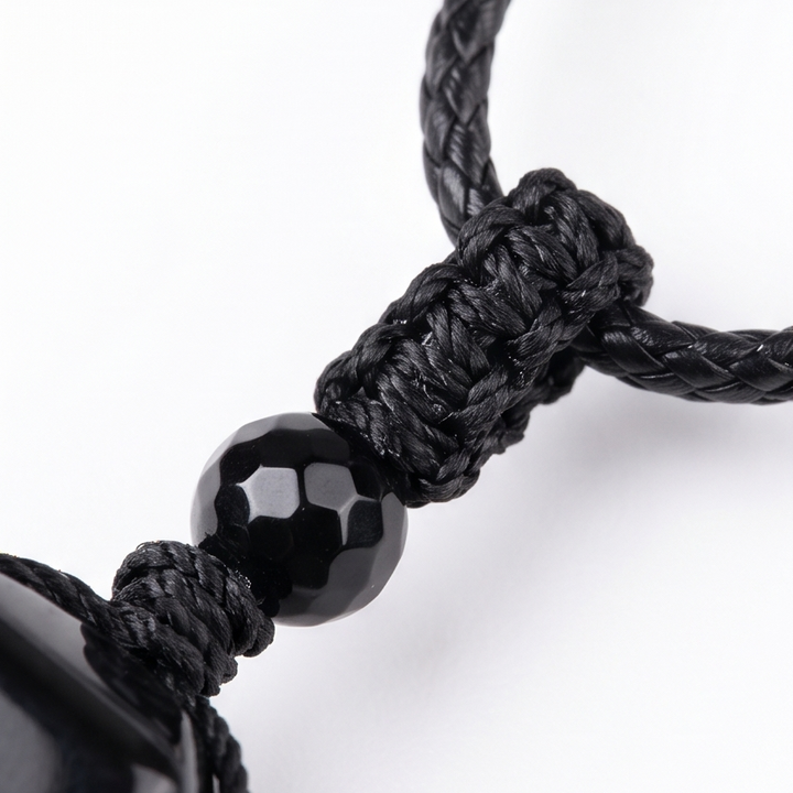 Noctera – Macramé-Wrapped Obsidian Pendant