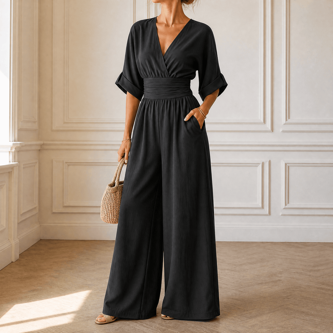 Olyara – Women's Elegant Wrap Jumpsuit