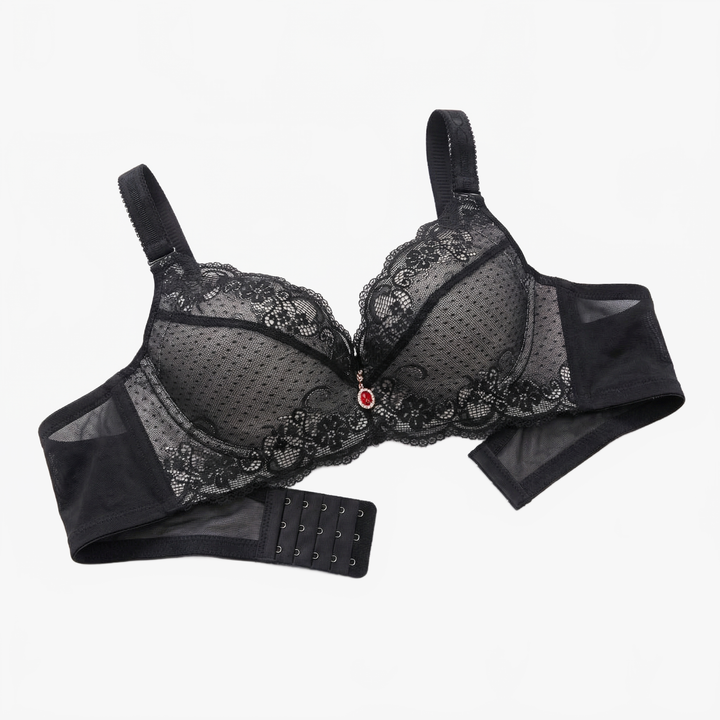 Florelle – Women's Lace Push-Up Bra with Side Smoothing Wings