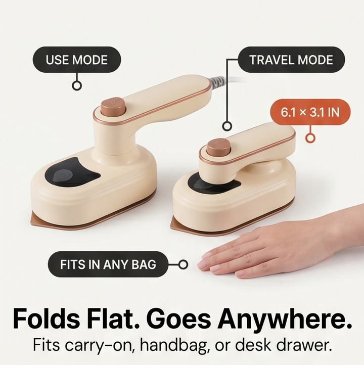 Steamly – Portable Rotating Steam Iron for Travel