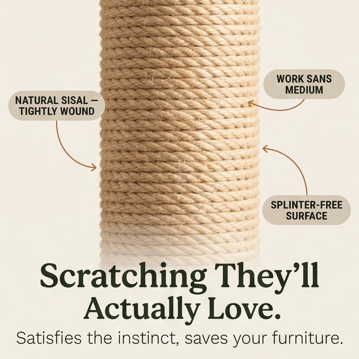 Purrch 3-in-1 Cat Scratching Post with Ball Track and Feather Wand