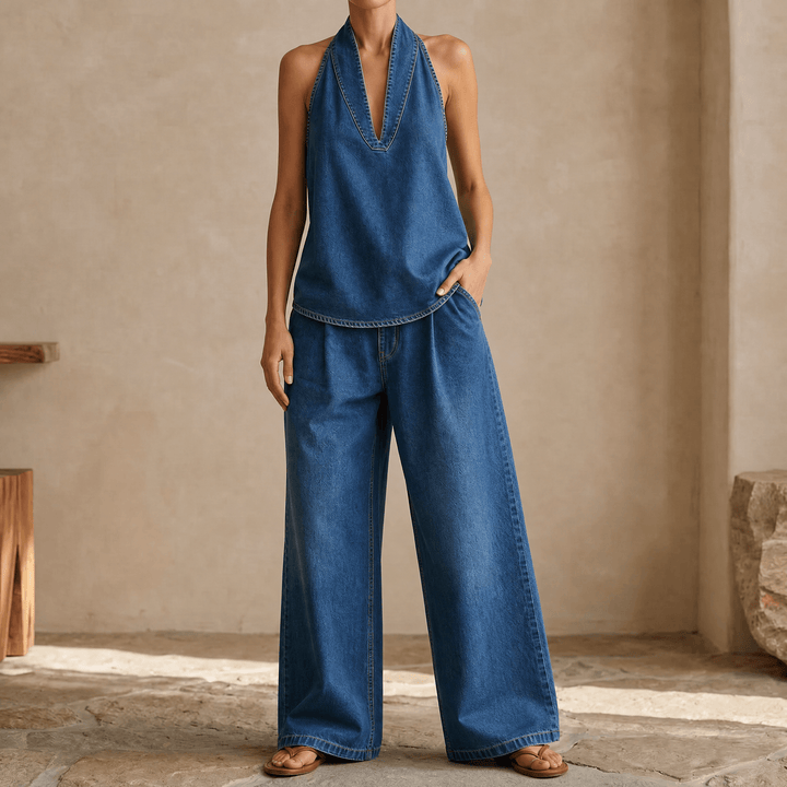 Rivella – Washed Denim Two Piece Summer Set