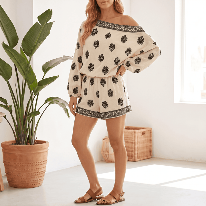 Solenne – Women's Effortless Boho Vacation Set with Pockets