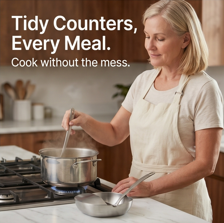 Spoonara – Heavy Stainless Spoon Rest for Tidy Counters