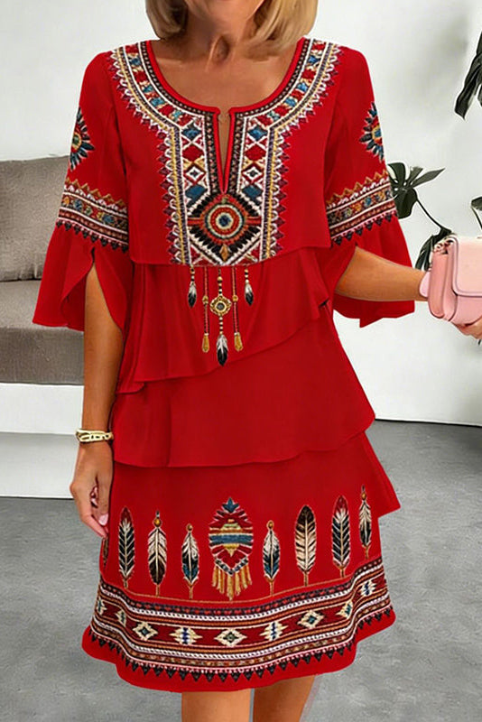 Wanderveil – Tiered Boho Print Maxi Dress