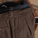Logan | Men Wool Trousers with Extended Tab Pleats