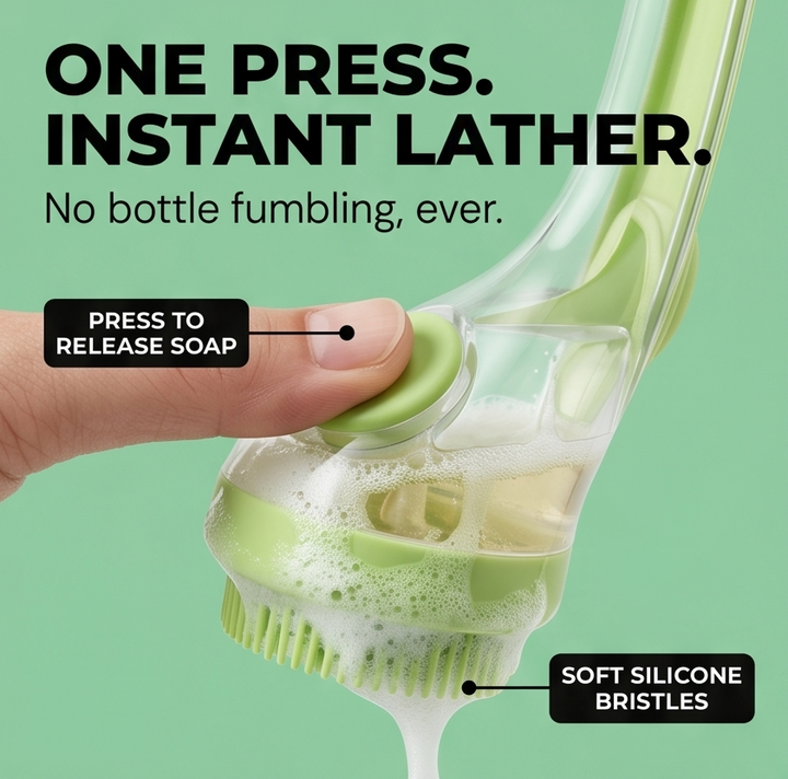 Sudsly – Pet Bath Brush with Built-in Shampoo Dispenser