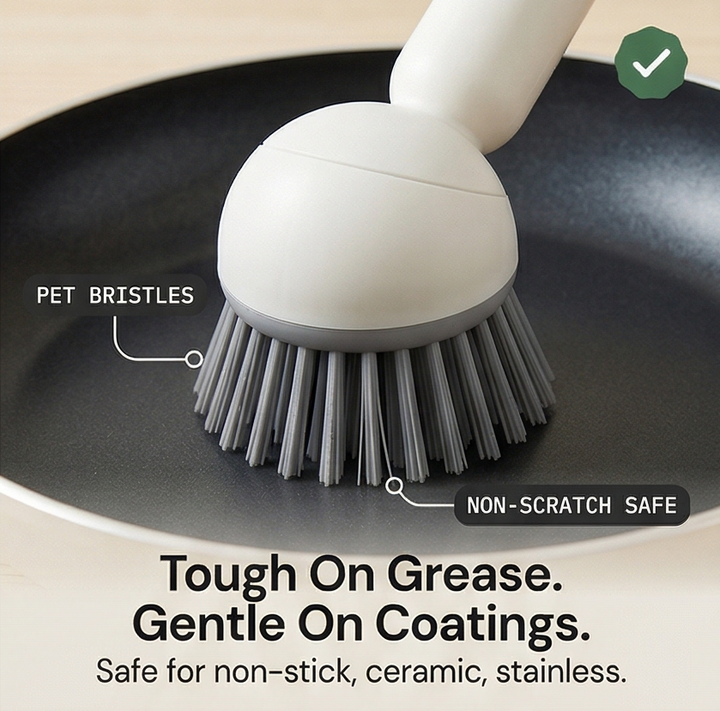 Sudspin – No Leak Dish Brush with Built In Soap Dispenser