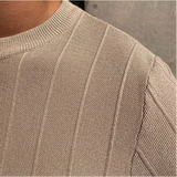 Magnus | Men's Striped Textured Ice Silk T-Shirt