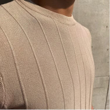 Magnus | Men's Striped Textured Ice Silk T-Shirt