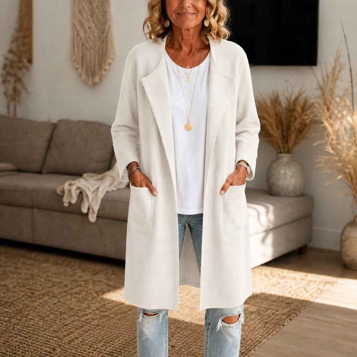 Draperie – Open-Front Longline Wool-Look Coat