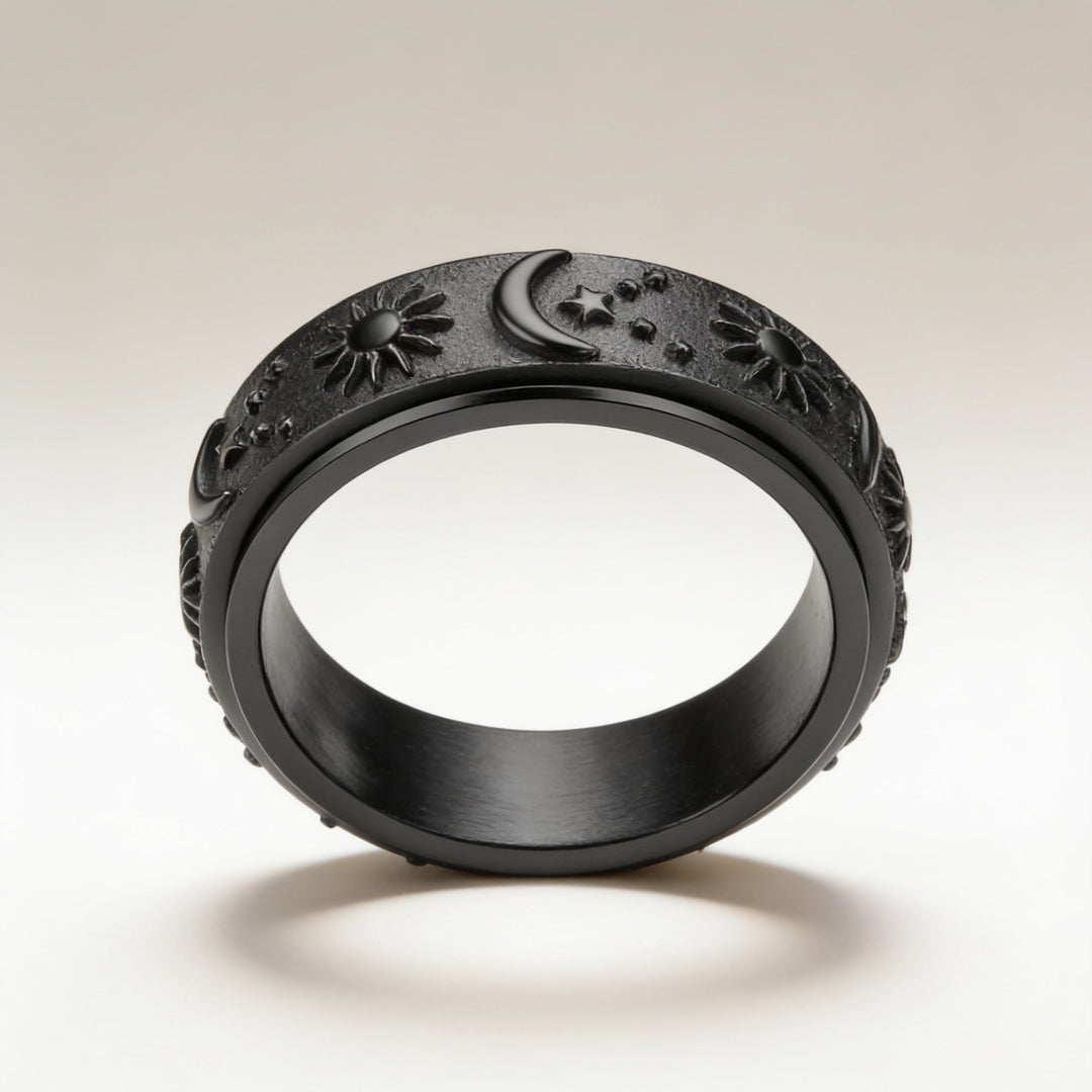Tethro – Sun Moon Couple Spinner Anxiety Ring