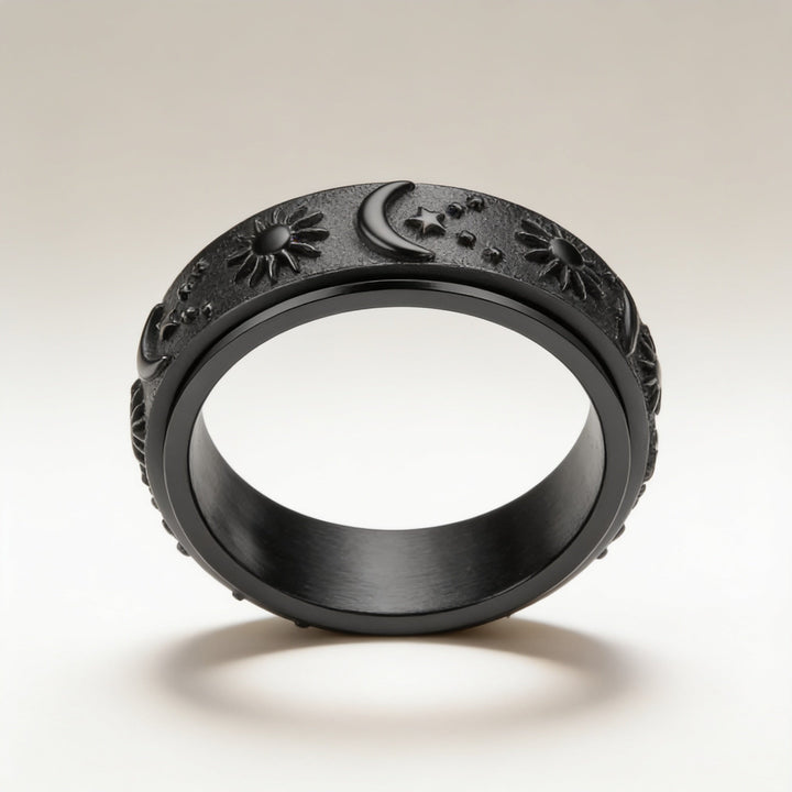 Tethro – Sun Moon Couple Spinner Anxiety Ring