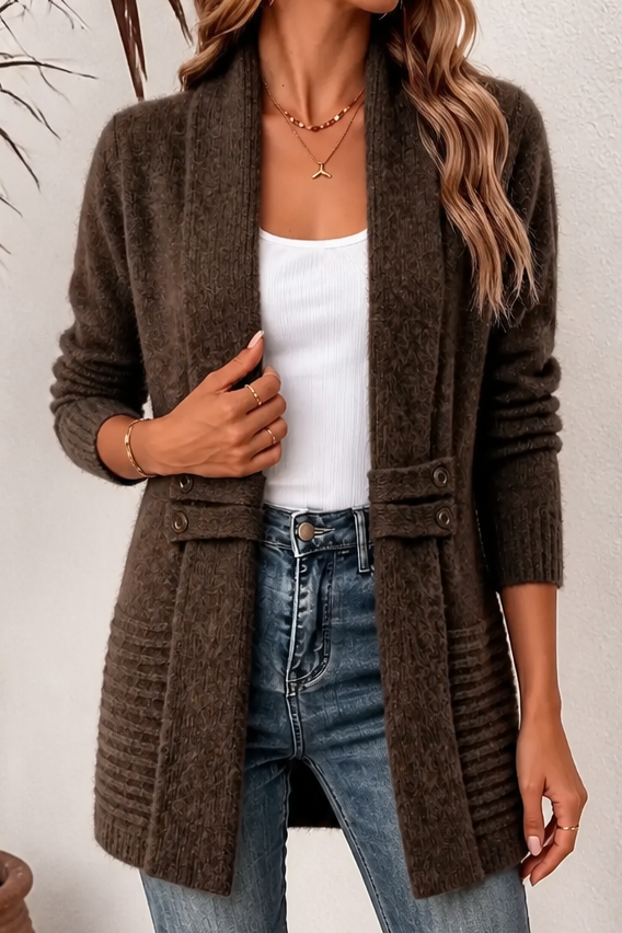Wearbella – Double-Breasted Belted Knit Cardigan