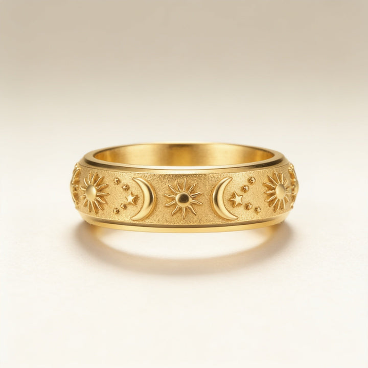 Tethro – Sun Moon Couple Spinner Anxiety Ring