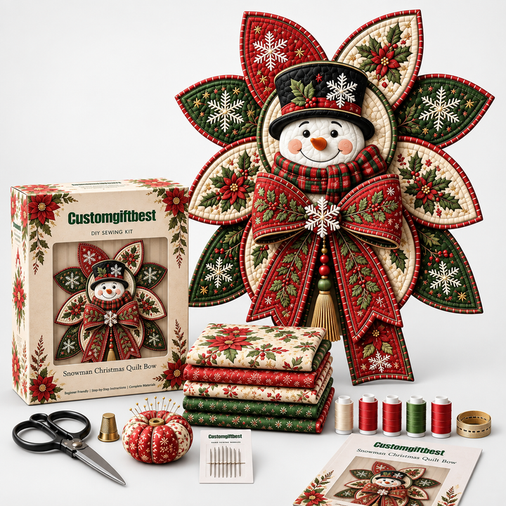 Stitchmas Bow Kit – DIY Fabric Santa Ornament Sewing Kit