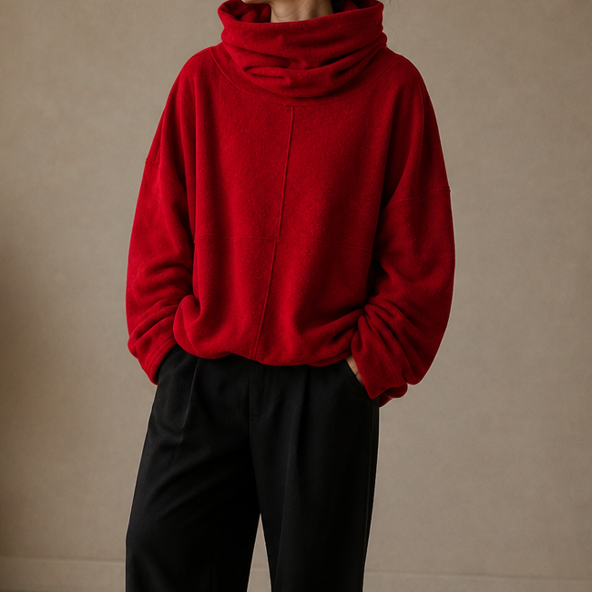 Cowlmara – Brushed Cowl-Neck Oversized Pullover