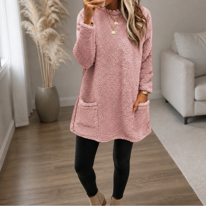 Coreheat – Brushed Fleece-Lined Longline Tunic Top