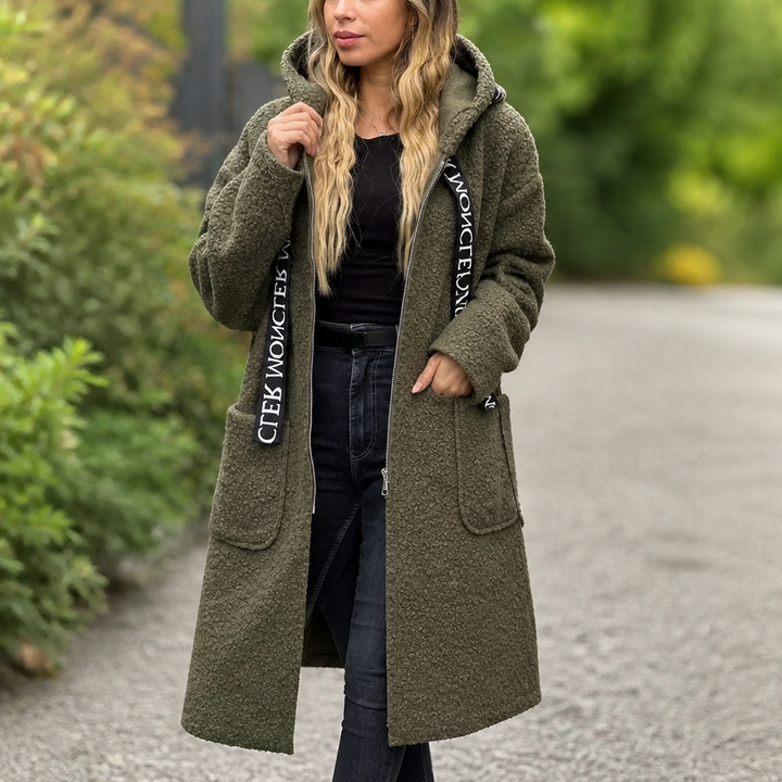 Wearbella – Hooded Zip-Front Long Coat