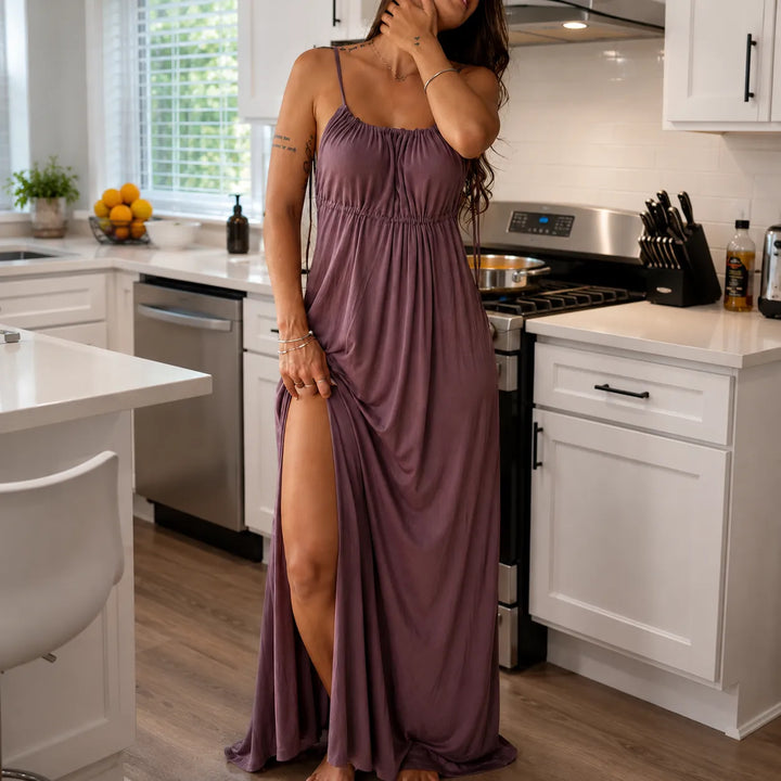 Marielle – Backless Drawstring Maxi Dress