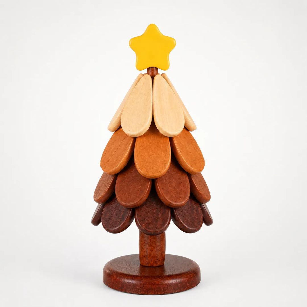 Pinecrest – Wooden Christmas Tree Trivet Set with Gravity-Fold Feathers