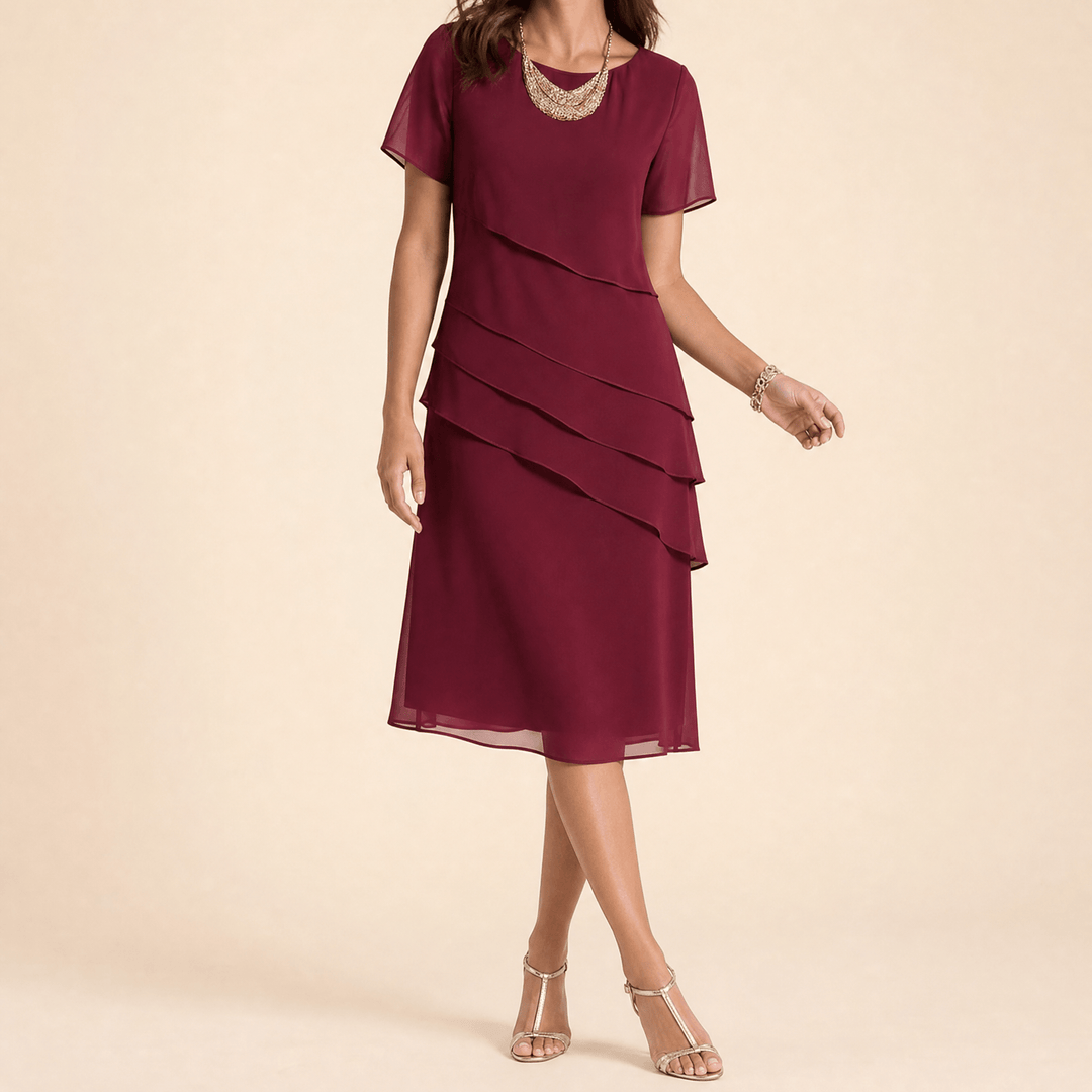 Velara – Women's elegant ruffle midi dress