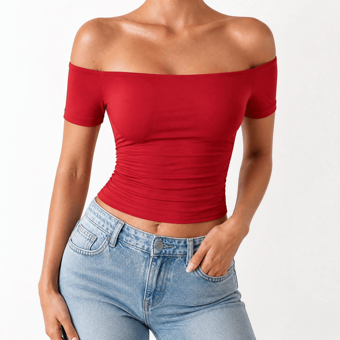 Velora – Women's Off-Shoulder Slim-Fit Top