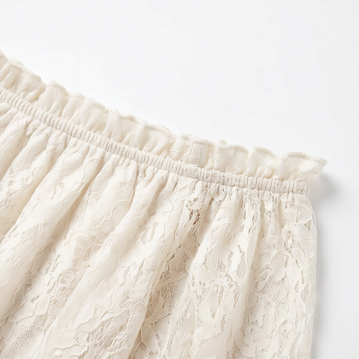 Veluna - Off-Shoulder Lace Blouse with Bell Sleeves