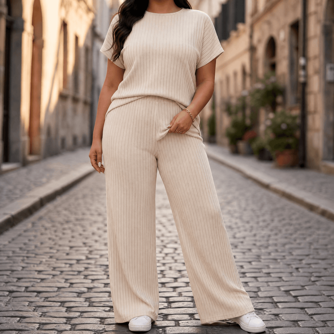 Velura – Women's Soft Ribbed Wide-Leg Set