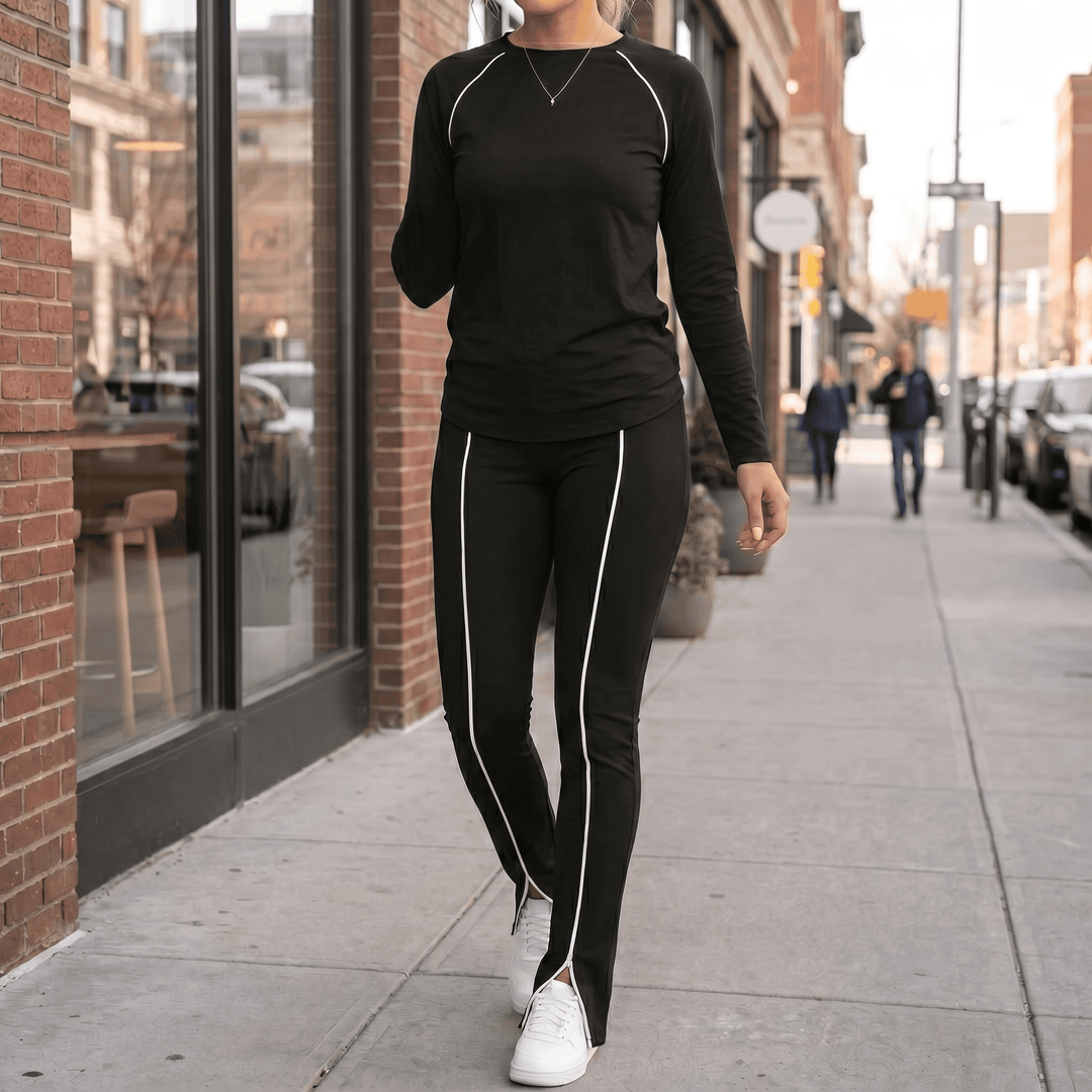 Vivara – Matching Long Sleeve Set with Contrast Piping