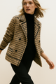 Vionne | Women's Cropped Houndstooth Knit Jacket with Double-Breasted Buttons
