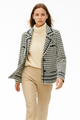 Vionne | Women's Cropped Houndstooth Knit Jacket with Double-Breasted Buttons