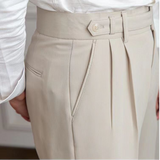 Brandon | Men Tailored Trousers with Pleat TwoButtonWaistband