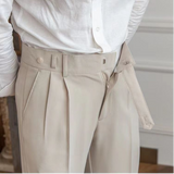 Brandon | Men Tailored Trousers with Pleat TwoButtonWaistband